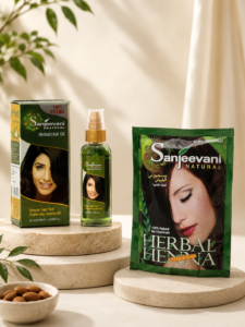 Sanjeevani Natural Herbal Henna 100g + Hair Oil Combo