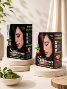 Sanjeevani Natural Herbal Based Black Henna + Brown Henna Combo