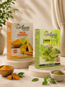 Sanjeevani Natural Haldi Chandan Face Pack + Neem Tulsi Face Pack Combo