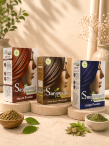 Sanjeevani Natural Henna Powder + Herbal Brown Henna Powder + Indigo Powder Combo