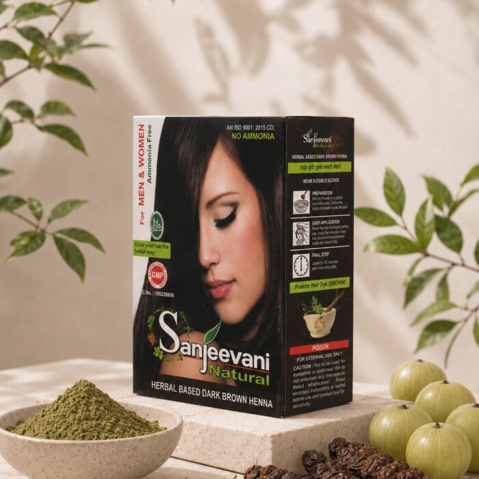 Sanjeevani Natural Herbal Based Dark Brown Henna Powder